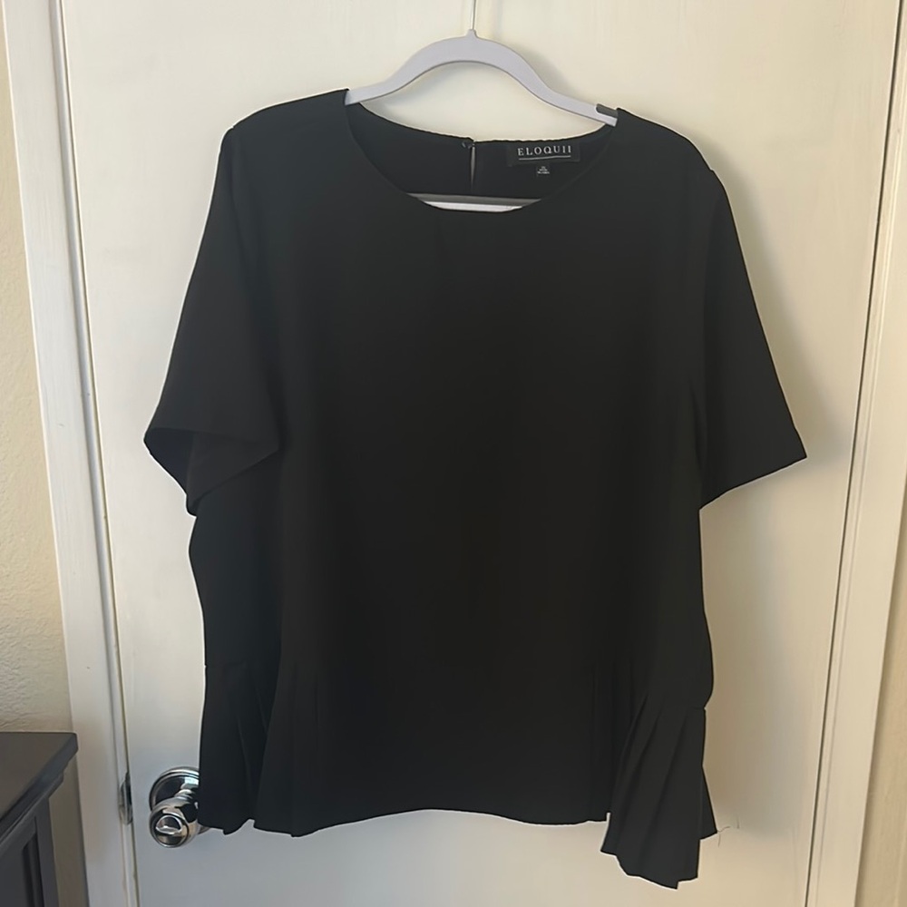 Eloquii Black Boxy Blouse